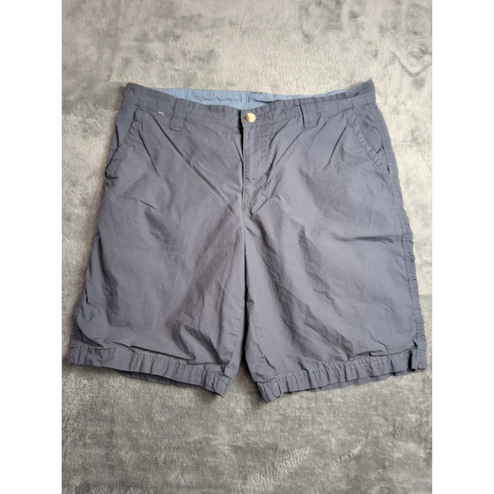 Mens Columbia Size‎ 34  Shorts Chinos Flat Front Dark Blue 10" Inseam